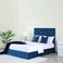 Pan Home Diana Queen Bed Velvet Blue 160X200cm
