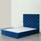 Pan Home Diana Queen Bed Velvet Blue 160X200cm