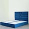 Pan Home Elliana King Bed Velvet Blue 180X200cm
