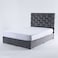 Pan Home Diana Queen Bed Velvet Grey 160X200cm
