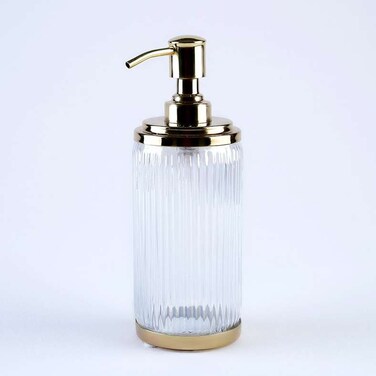 موزع صابون زجاجي أستريد من بان هوم، 7×7×19 سم - ذهبي