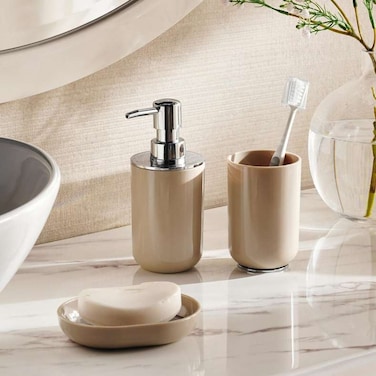 Pan Home Redruth 3 Pieces Bathroom Accessory Set - Beige