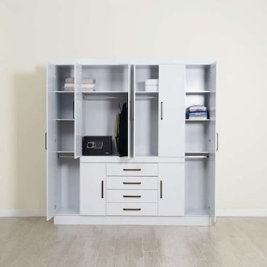 Pan Home Clean 8 Door Wardrobe With 4 Drawers