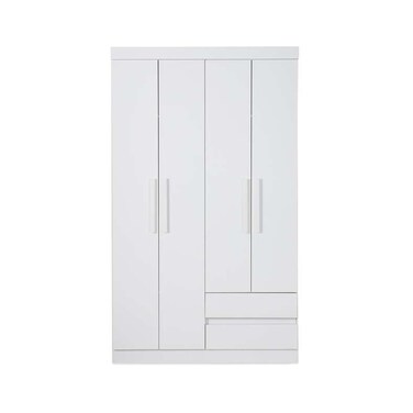 Pan Home Enstatite 4 Door Wardrobe With 2 Drawers - White