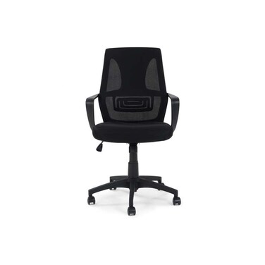 كرسي مكتب بان هوم إيرواي متوسط ​​الظهر مصنوع من القماش الشبكي - أسود