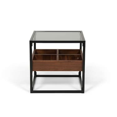 Pan Home Awani End Table With Storage - Black Brown