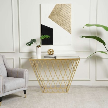 Pan Home Kestin Console Table Mirror - Gold