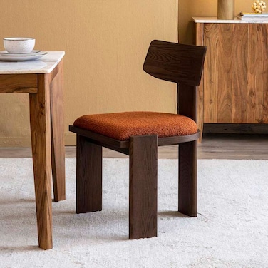 كرسي طعام لويجي من بان هوم، مصنوع من خشب البلوط - بني غامق من الطين