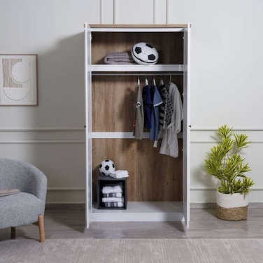 خزانة ملابس بان هوم ألمادا ذات بابين - بيضاء