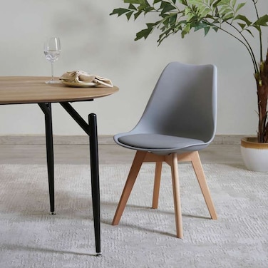 Pan Home Zektex Dining Chair - Grey Natural