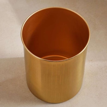 Pan Home Meteor Metal Waste Bin Dia20X25cm - Gold