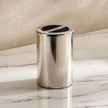 حامل فرشاة أسنان معدني ميتيور من بان هوم، قطر 7.5×11.5 سم - فضي