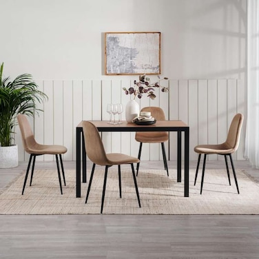 Pan Home Torrento 4 Seater Dining Table - Natural Black