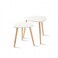 طقم طاولة جانبية من قطعتين من بان هوم غاري، بتصميم مثلث، أبيض طبيعي