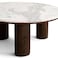 طاولة قهوة بان هوم تراوسا رخامية - أبيض وبني