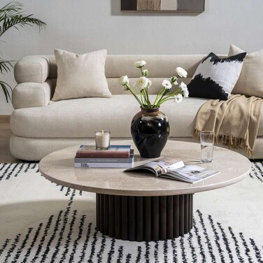 Pan Home Kieve Coffee Table Marble - Cream Brown