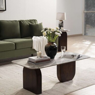 Pan Home Grugaris White Coffee Table - White Brown