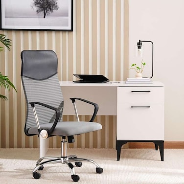 Pan Home Dallyn Office High Back Chair Mesh And Fabric - Grey Black