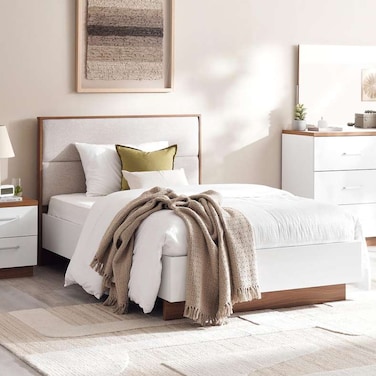 سرير فردي من بان هوم صن رايز، مقاس 120×200 سم، أبيض لامع