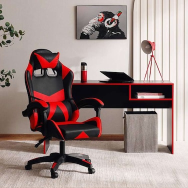 كرسي الألعاب أوزبورن من بان هوم - أسود وأحمر