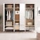 Pan Home Aversa 6 Door Wardrobe With Mirror - White
