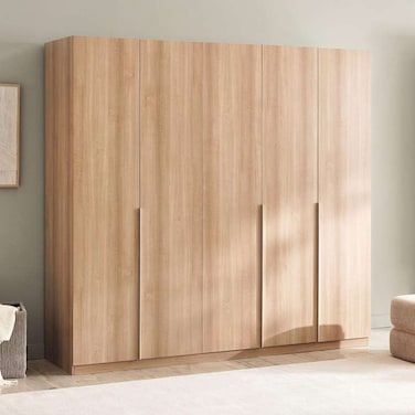 Pan Home Wrenley 5 Door Wardrobe - Beige