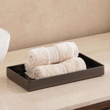 Pan Home Caspian Metal Towel Tray 28 X 15 X 3cm - Space Black