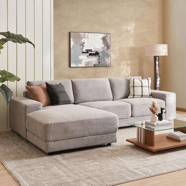Pan Home Donta Corner Sofa Set (Left Side) - Grey