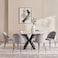 Pan Home Eskola New 6 Seater Dining Table Marble Round - White Black