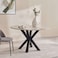Pan Home Eskola New 6 Seater Dining Table Marble Round - White Black
