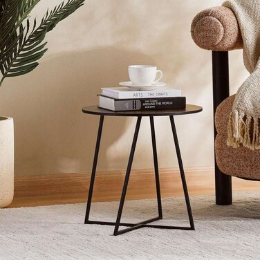 طاولة جانبية كونراد من بان هوم - قشرة - بني وأسود