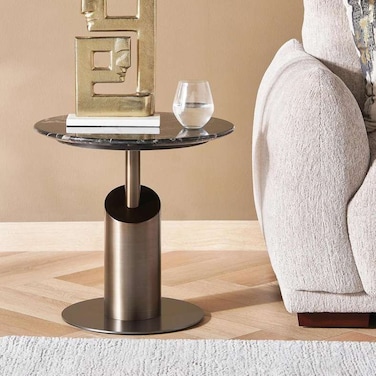 Pan Home Gael End Table Marble - Black Gold