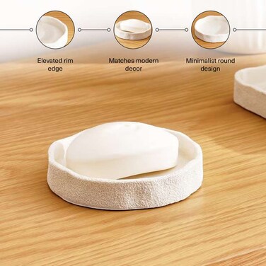 طبق صابون بان هوم كريست المزخرف 12×12×2 سم - كريمي