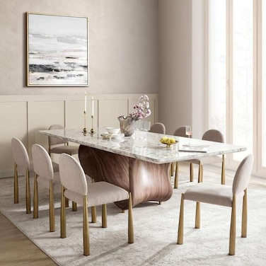 Pan Home Senenea 8 Seater Dining Table - Grey &amp; Walnut