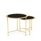 طقم طاولات عش ميريكا من بان هوم مكون من قطعتين - أسود وذهبي
