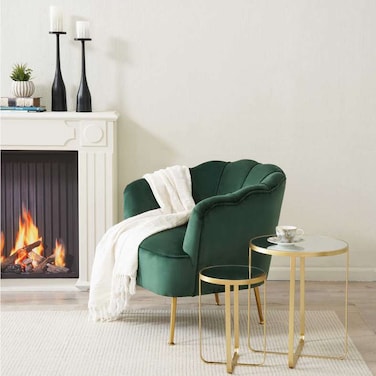 Pan Home Tryne Accent Table Set Of 2 Mirror - Gold