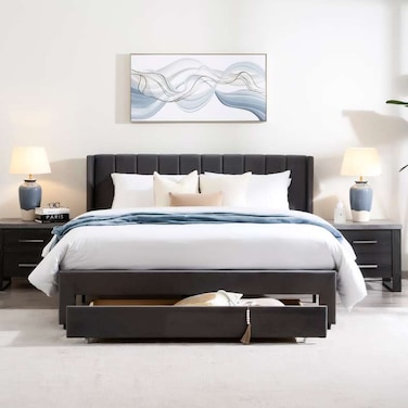 سرير بان هوم سيران سوبر كينج 200×200 سم - رمادي