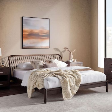 سرير كوين هيبوري من بان هوم، مقاس 160×200 سم - بني