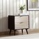 Pan Home Bologna Night Stand With 2 Drawer Solid Wood - Natural &amp; Black