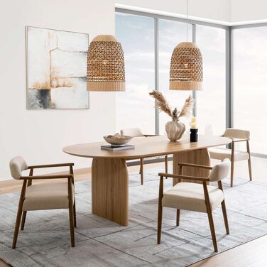 Pan Home Detroit 6 Seater Dining Table Melamine - Natural