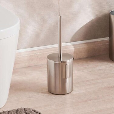 Pan Home Regent Metal Toilet Brush Holder 11X11X45cm - Silver