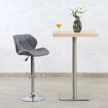 Pan Home Rokane Bar Chair Adjustable Height - Grey Silver