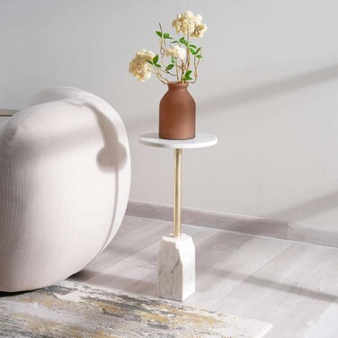 طاولة بان هوم توفا المميزة من الرخام - ذهبي أبيض