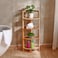 Pan Home Harry 4 Tier Bamboo Corner Shelf 26X26X90cm - Natural