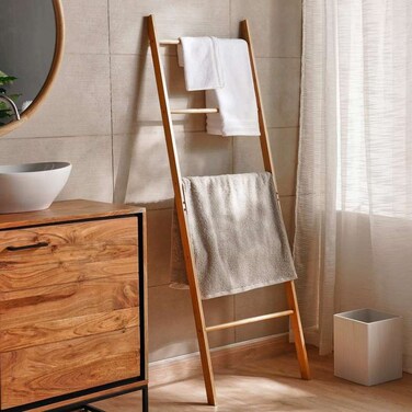 رف مناشف سلمي من بان هوم ليزبيث، 5 طبقات، 50×4×150 سم - لون طبيعي