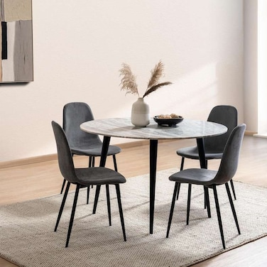 Pan Home Lukenz 1+4 Seater Dining Set With Alfie Chairs Package