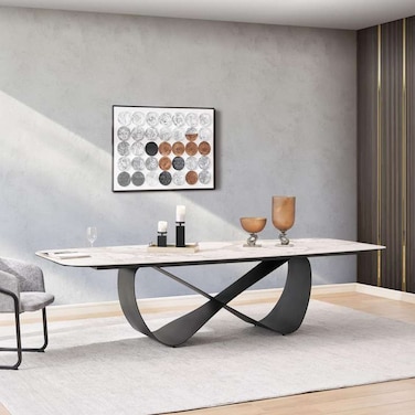 Pan Home Patras 10 Seater Dining Table - White