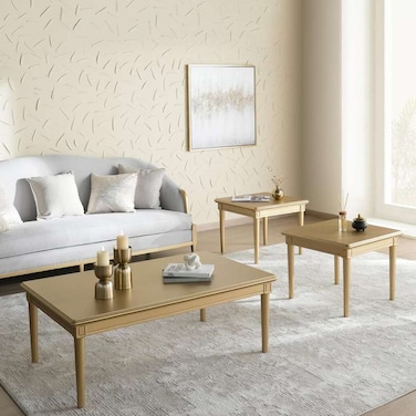 Pan Home Townwood Coffee Table Set 1+2 - Gold