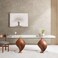 Pan Home Tereza 8 Seater Dining Table Clear Glass - Walnut