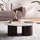 Pan Home Miyabi Coffee Table Marble - Natural &amp; Walnut